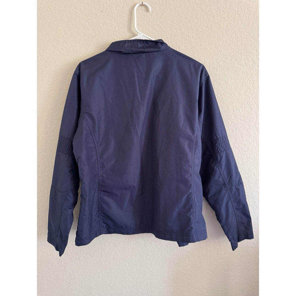 Vintage Reebok Windbreaker Jacket Men Large Navy Blue Mesh Lined Water Resistant - Picture 10 of 13